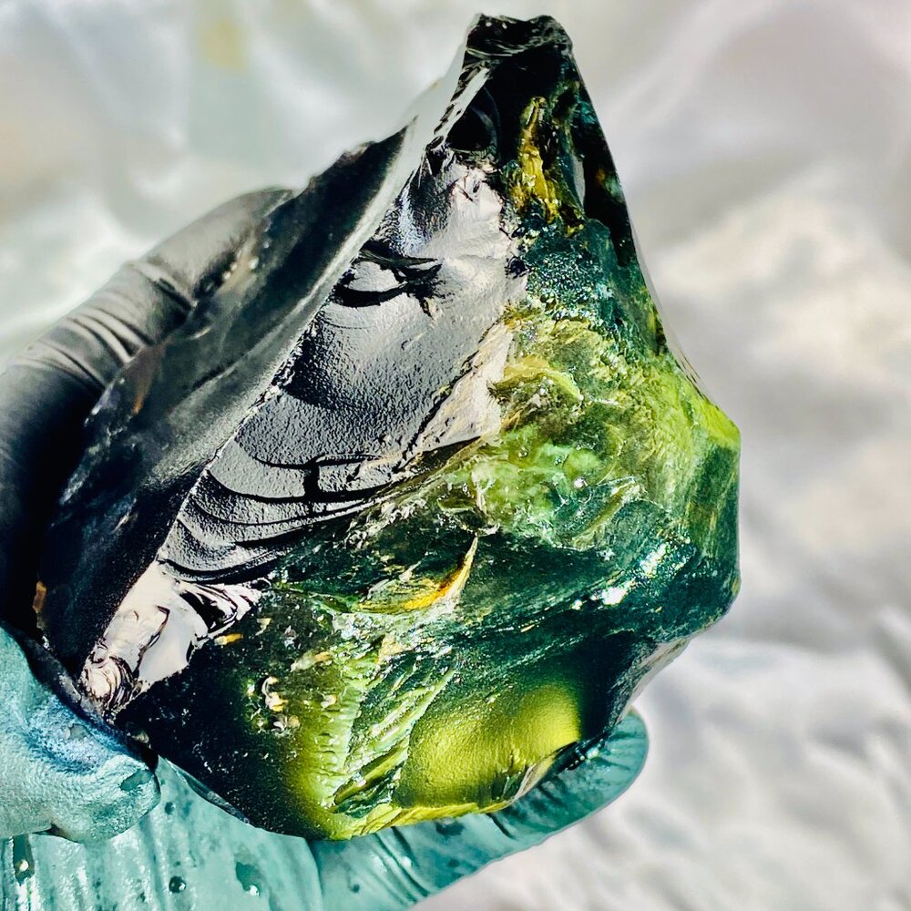 Rainbow Obsidian Rough Raw Lapidary Glass Butte Oregon Rare Purple Green 1+ lbs - Picture 3 of 12